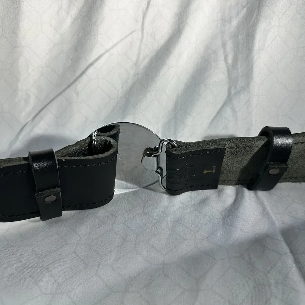 Sport Kilt Belt & Buckle – Celtic Knot Silver Plated, Leather Sz L